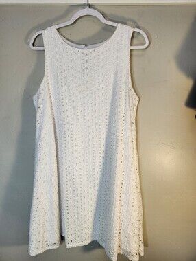 Copper Key White Eyelet Sleeveless Mini Dress